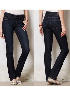 PAIGE Hidden Hills Straight Leg Jeans - Dark Wash - Size 24